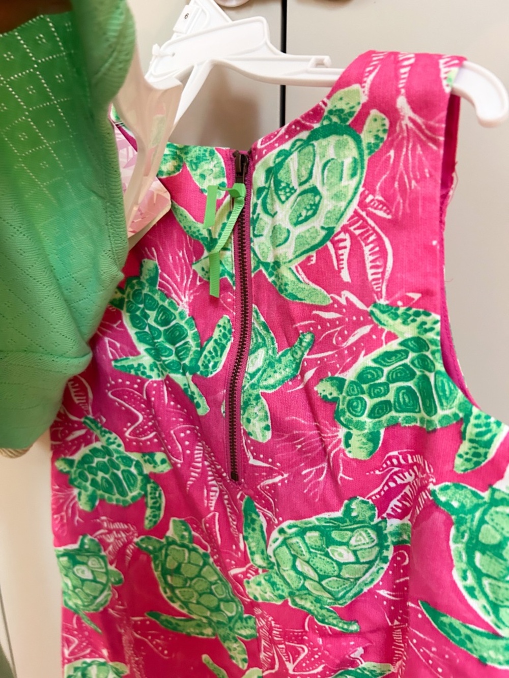 NWT Tommy Bahama kids sea turtle dress, hot pink & green-sz 6, purse&cardigan - Picture 4 of 10